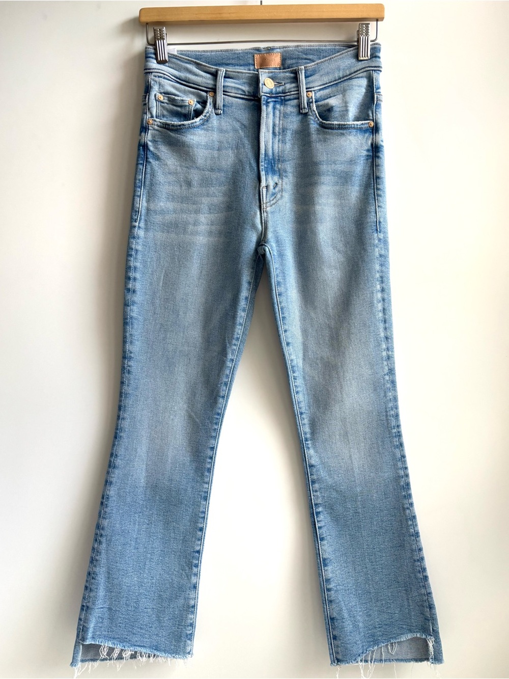 MOTHER THE INSIDER CROP STEP FRAY High Rise Denim Jeans Limited Edition Wash